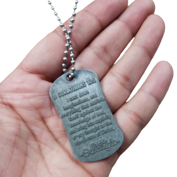 Vintage Gunmetal Toned Shields of Strength II Cor 10:5 & Jeremiah 29:11 - Picture 3 of 4